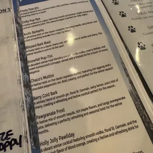 menu