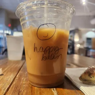 Carmel apple cold brew with Almond milk