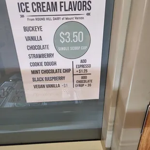 Ice cream options