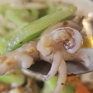 Sauteed squid with garlic sauce