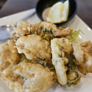 Crispy fried oysters
