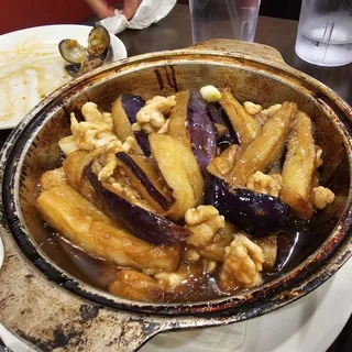 Salted Fish with Eggplant Hot Pot