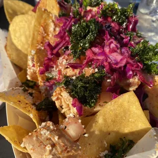 Old town road nachos at ten20 brewery. I added pickled cabbage! Absolutely divine.