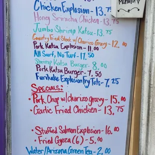 Purple food truck menu by waiau park