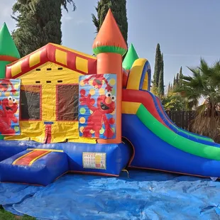 Bounce House combo with dry slide Elmo