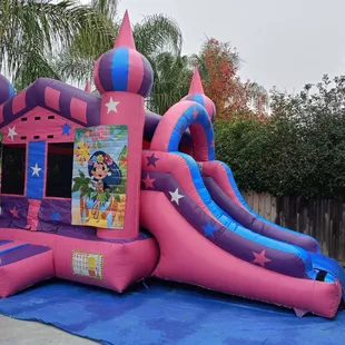 Luau bounce house with dry slide.