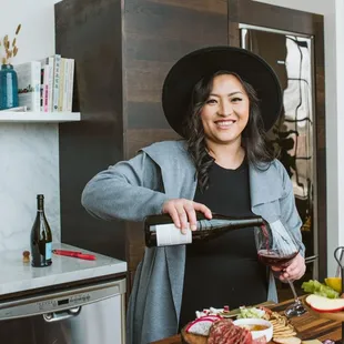 Me enjoying wine and cheese