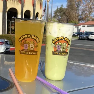 Passion Fruit Juice &amp; green Thai tea w/cheese foam