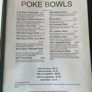 updated menu