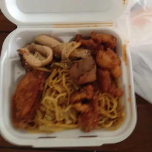 Take out box from the buffet.. Do it yourself.