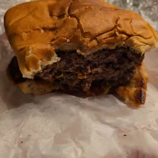 Double cheeseburger, so tasty and huge.