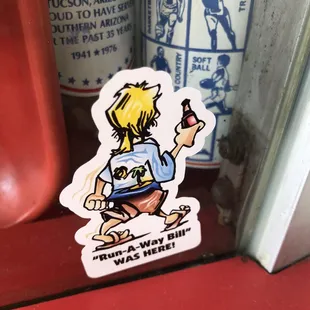 a sticker of a cartoon character