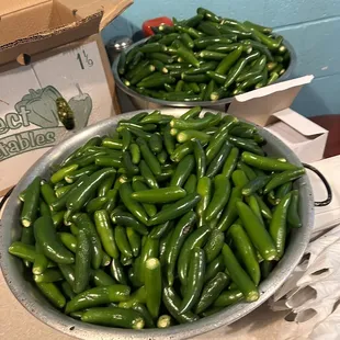 Fresh jalapeños waiting to be used
