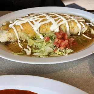 Smothered breakfast burrito