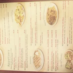 Part of the menu