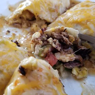 Inside small Mexicana, I added carnitas.