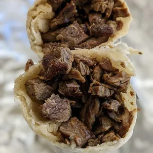 Carne asada all-meat burrito