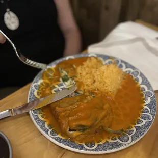 Traditional Chile relleno lots of queso fresco