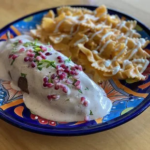 The best Mexican dish I try all over the world - famously featured in the movie Like Water for Chocolate  Chiles en nogada