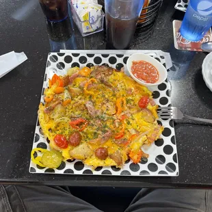 Open face ham omelette