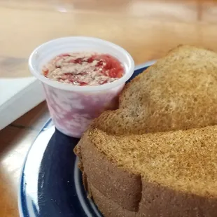 My breakfast toast came with incredible homemade Strawberry Butter.