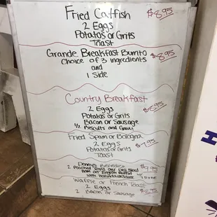 a menu for fried chicken