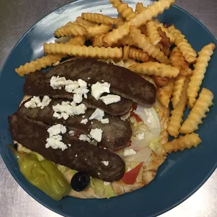 Gyro and French fries