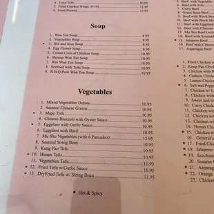 menu