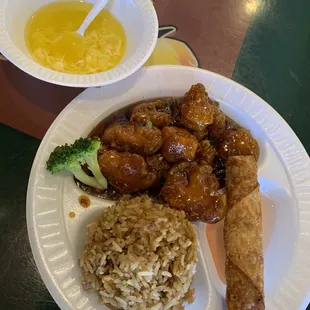 Orange Chicken with Egg Drop Soup Lunch Special