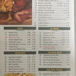 menu
