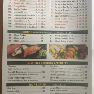 menu, sushi and sashimi