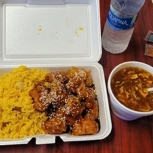 Sesame chicken lunch platter ftw.