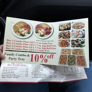 Menu and coupons