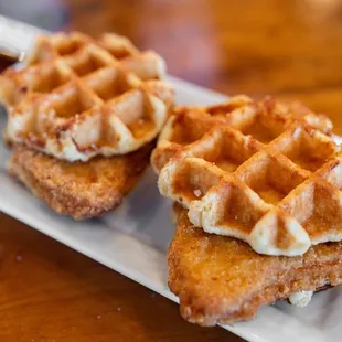 Chicken &amp; Waffle Sliders ($8)