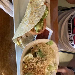 California wrap and side salad