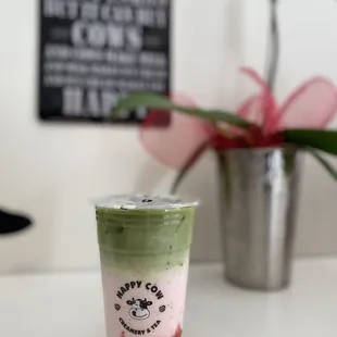 Strawberry Matcha Latte