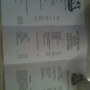 menu