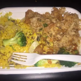 As you can see, the majority of the chicken was inedible. WAY over cooked. It was terrible.