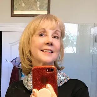 Color, oil treatment, layered cut by Helen.