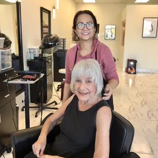 Helen and I after my haircut and style.