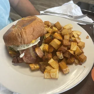 Croissant Sandwich with Sausage