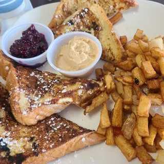 French Toast with Peanut Butter Cream and Jam