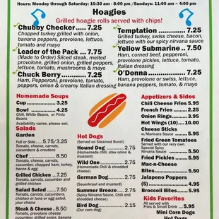 Back of Menu