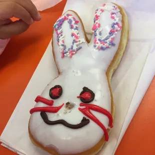 Easter bunny missing a nose!