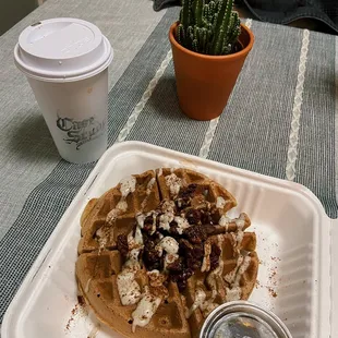 Gluten Free (GF) / Vegan (V) Pumpkin Pecan Waffle