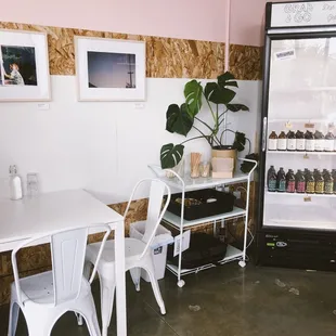 Seating, bussing station, kombucha