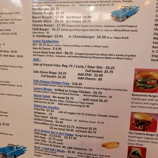 Menu as of July 2022