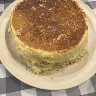 Two awesome pancakes. Thick and fluffy. Not to mention yummy.