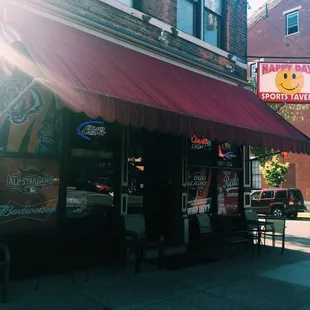 the front of the restaurant