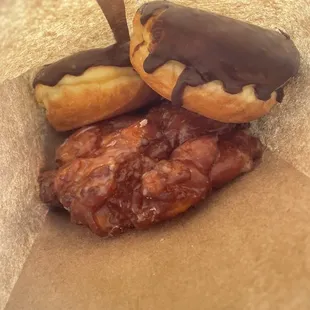 Chocolate donut $1.60 &amp; apple fritter $3.60